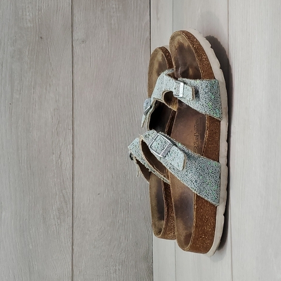 Birkenstock Birkis Women Comfort Glitter Straps Sandals Flip Flop shoes sz 38/7 - Picture 2 of 12